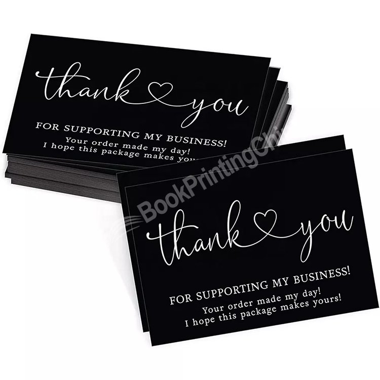 Offset Double Sided Uncoated Black Business Thank You Card Printing