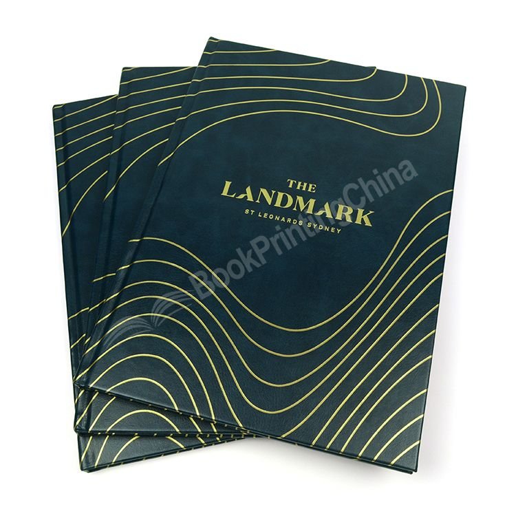 Customized Luxury Leather Cover Book With Hot Foil Stamping